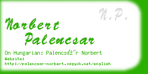 norbert palencsar business card